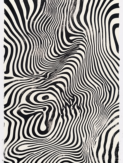 Abstract Black And White Wavy Lines