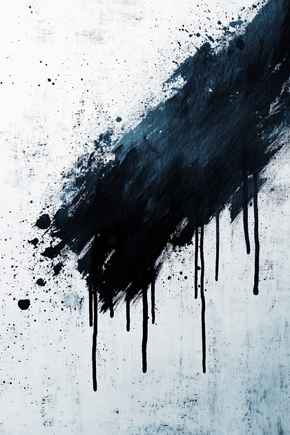 Abstract Black Brushstroke On White