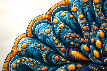 Abstract Blue and Orange Swirls
