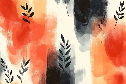 Abstract Botanical Brush Strokes