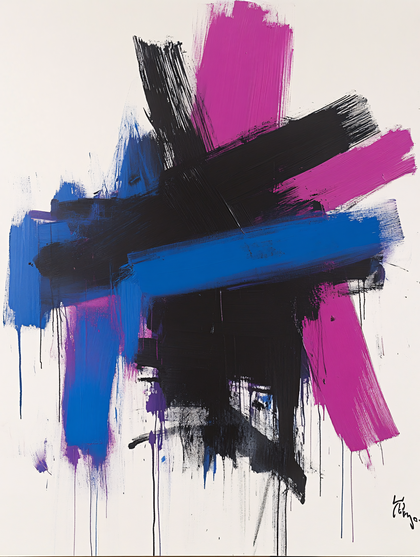 Abstract Brushstroke Composition