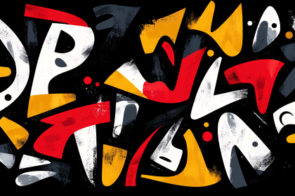 Abstract Brushstroke Composition
