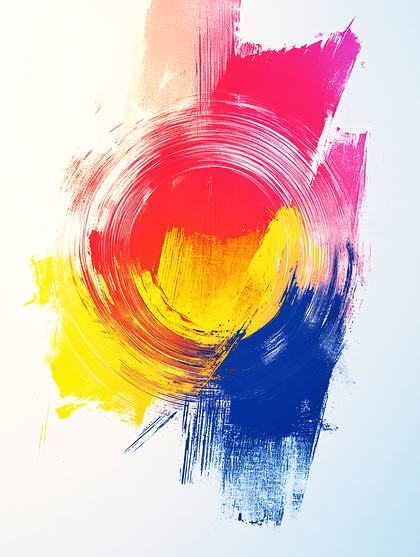 Abstract Brushstroke with Bright Colors