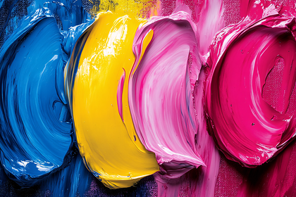Abstract Brushstrokes of Color