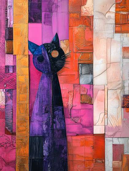 Abstract Cat in Vibrant Colors