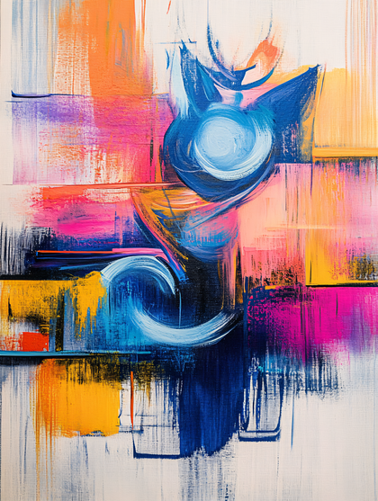 Abstract Cat in Vivid Colors