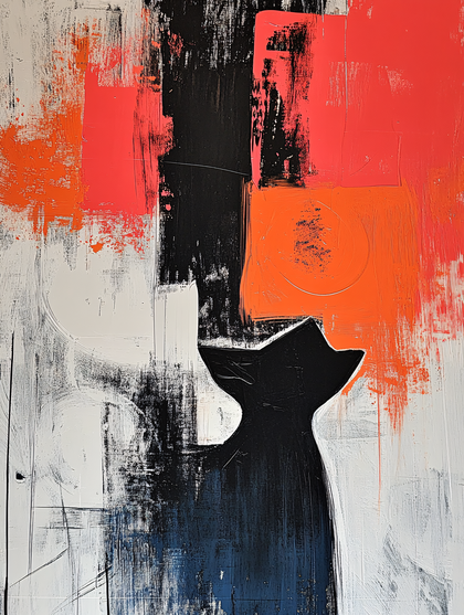 Abstract Cat Silhouette