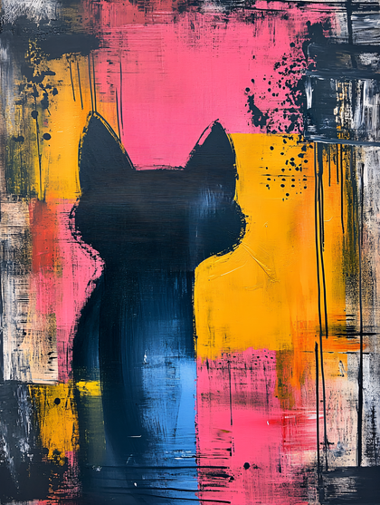 Abstract Cat Silhouette