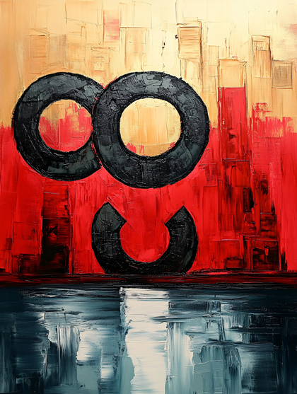 Abstract Circle Duo Painting