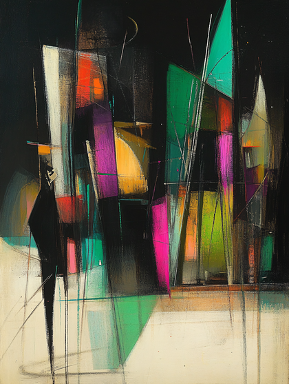 Abstract Cityscape At Night