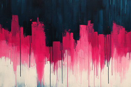 Abstract Cityscape Dripping Paint