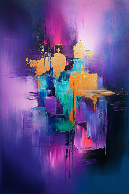 Abstract Color Block Painting
