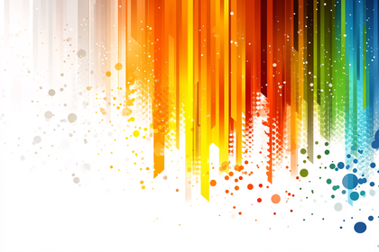 Abstract Color Spectrum with Dots and Lines