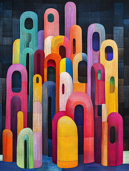 Abstract Colorful Architectural Shapes