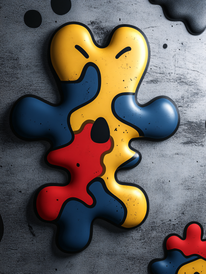 Abstract Colorful Blob on Textured Background