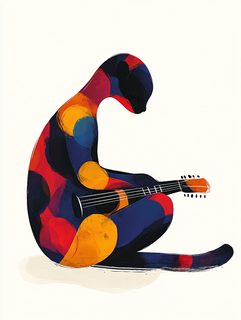 abstract cat musician