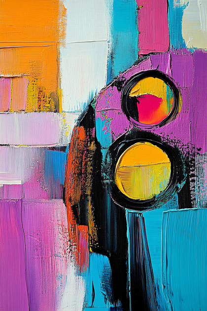 Abstract Colorful Circles Painting
