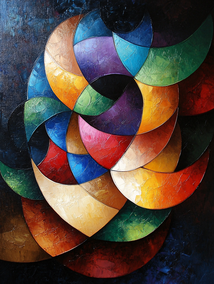 Abstract Colorful Curve Swirls