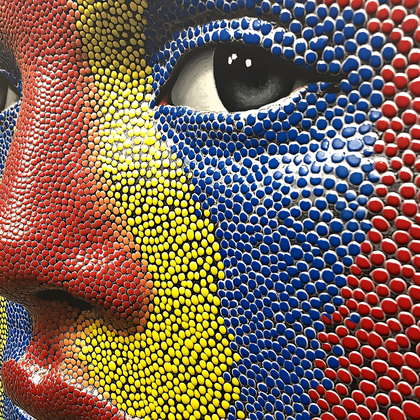 Abstract Colorful Face Mosaic