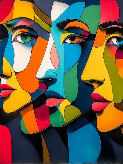 Abstract Colorful Faces