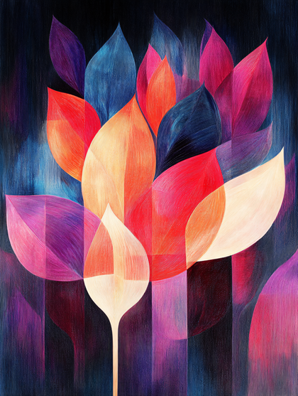 Abstract Colorful Leaves Illustration