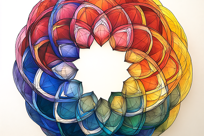 Abstract Colorful Petal Swirl
