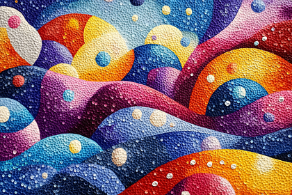 Abstract Colorful Textured Painting