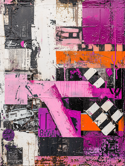 Abstract Composition With Purple And Black Layers
