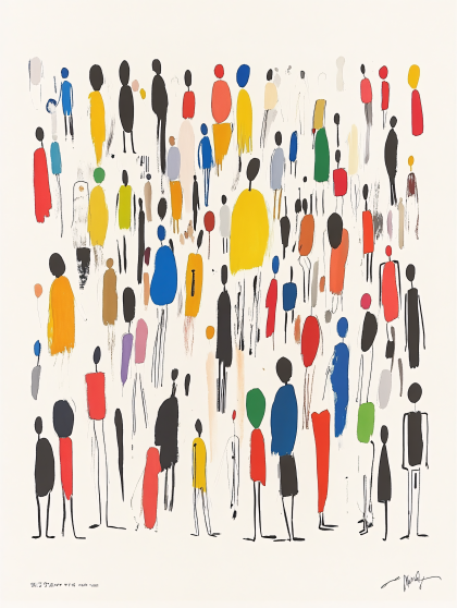Abstract Crowd of People