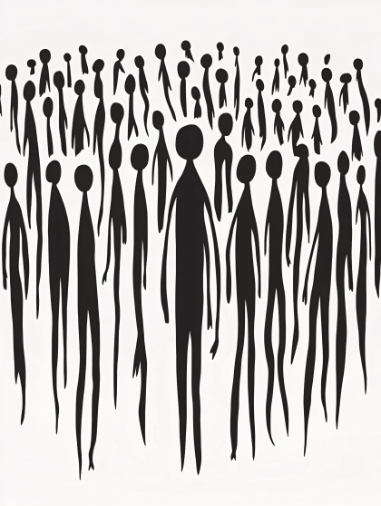 Abstract Crowd Silhouettes