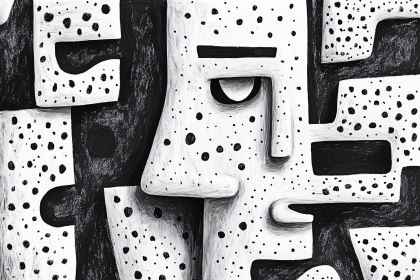 Abstract Dotted Face