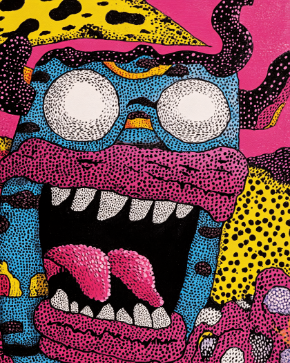 Abstract Dotted Grotesque Face