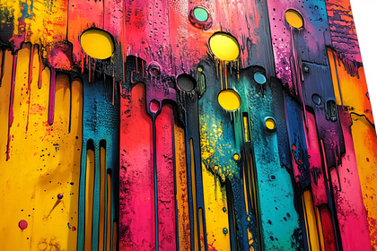 Abstract Dripping Color Art