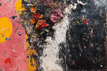 Abstract Expressionist Floral Composition
