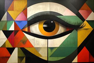 Abstract Eye In Geometric Composition Painting