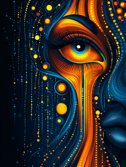 Abstract Eye with Flowing Lines