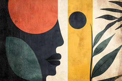 Abstract Face and Foliage