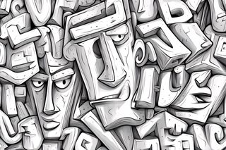 Abstract Face Graffiti Characters