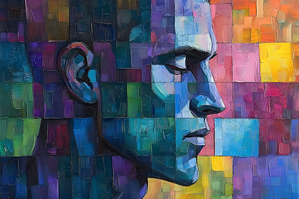 Abstract Face in Blocks