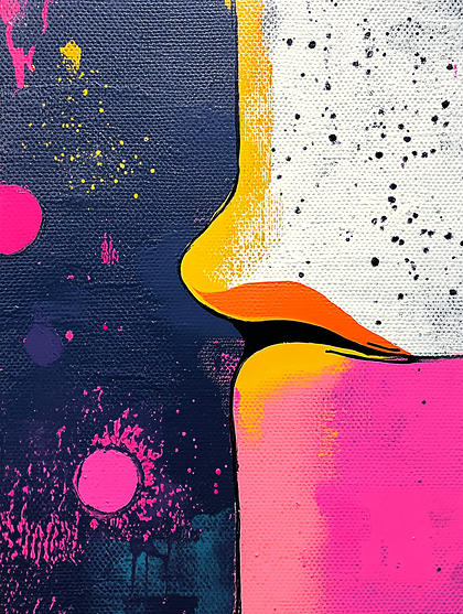Abstract Face in Bold Colors