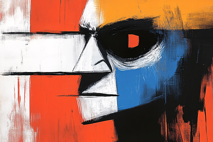 Abstract Face Profile Painting
