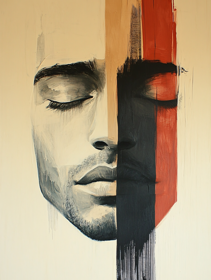 Abstract Face With Color Blocks