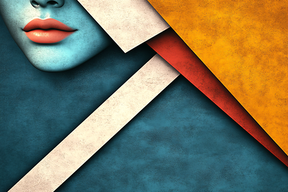 Abstract Face With Geometric Shapes