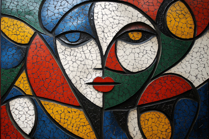 Abstract Face With Geometric Shapes