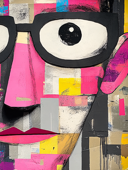 Abstract Face With Glasses