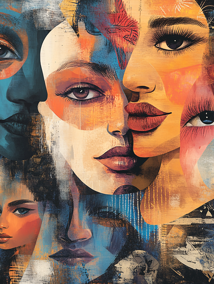 Abstract Faces Collage