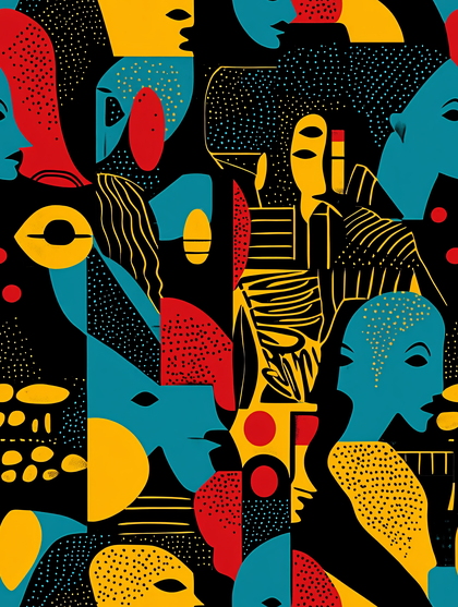 Abstract Faces Collage
