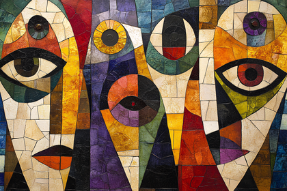 Abstract Faces Mosaic