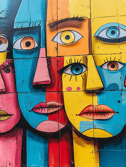 Abstract Faces Mural