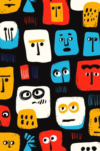 Abstract Faces Pattern